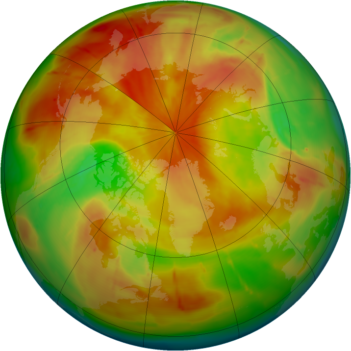 Arctic ozone map for 22 April 2010